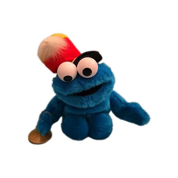 Vintage 2000 Fisher Price Tumpet Playing Cookie Monster Sesame Street Works Toy - Picture 1 of 11